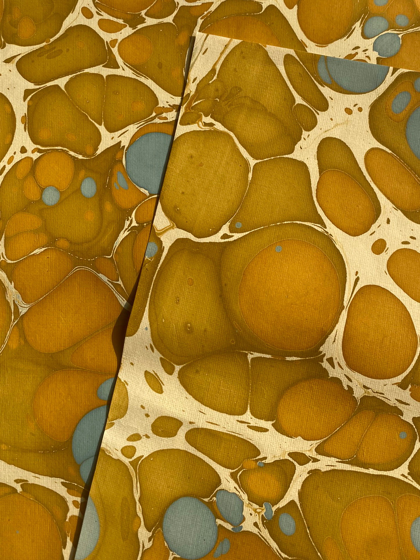 Beige & Gold Marbled Paper