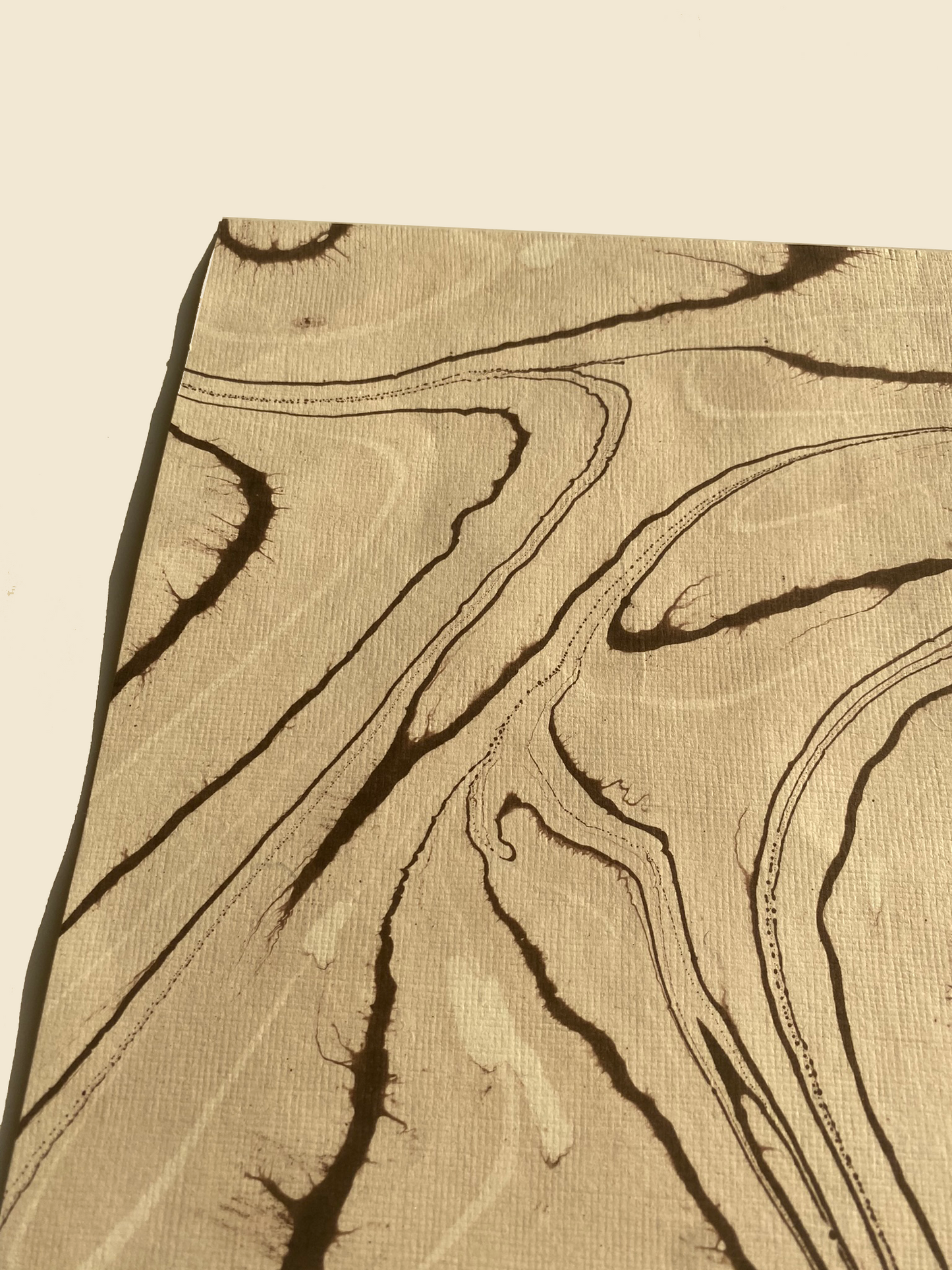 Brown & Beige Marbled Paper