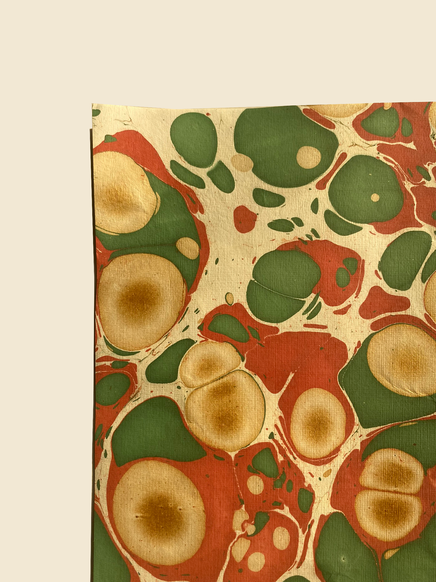 Red & Green Marbled Paper