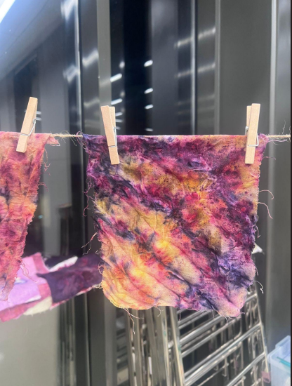 🌍 Bundle dyeing Eco printing scarfs- الصباغة بالربط:ألوان طبيعية
