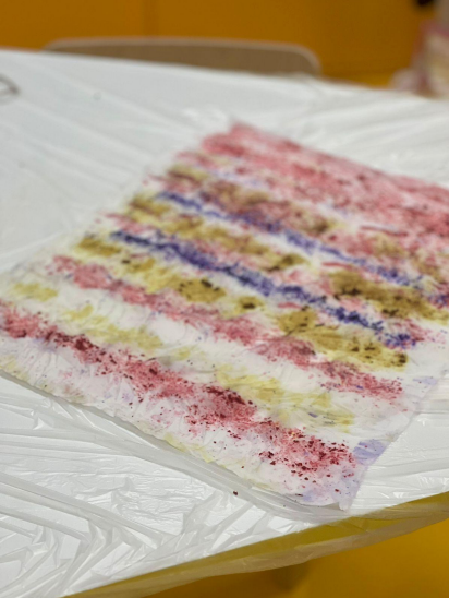 🌍 Bundle dyeing Eco printing scarfs- الصباغة بالربط:ألوان طبيعية