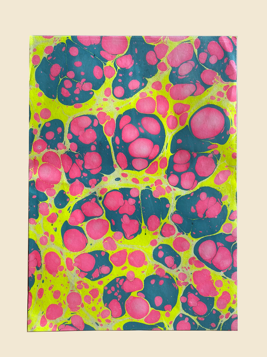 Neon Marbled Paper