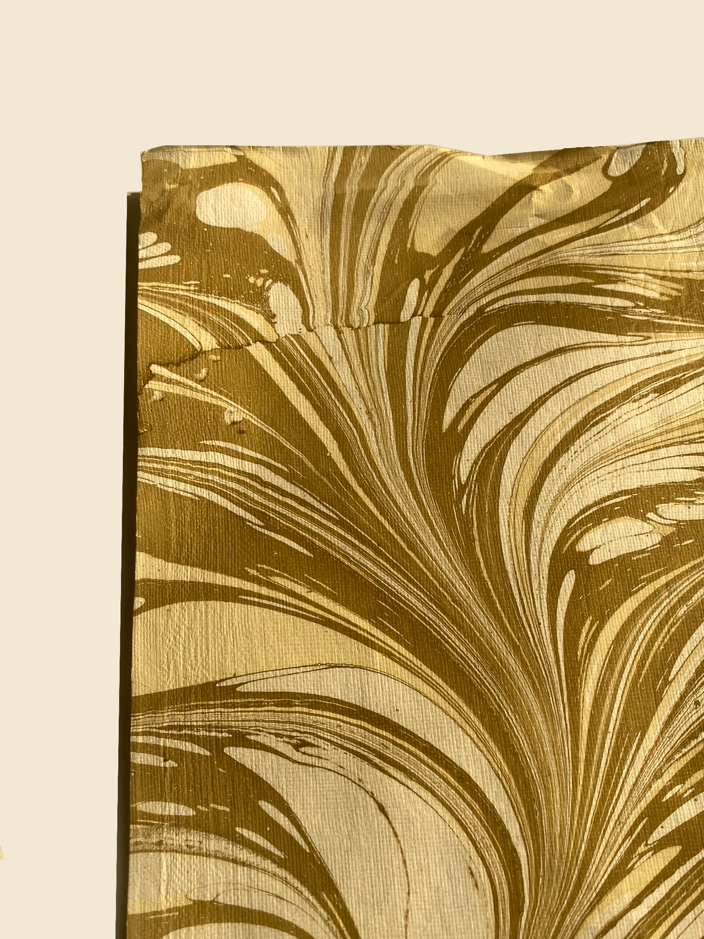 Gold & Beige Marbled Paper