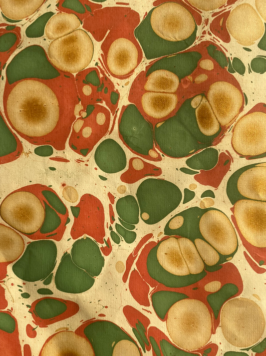 Red & Green Marbled Paper