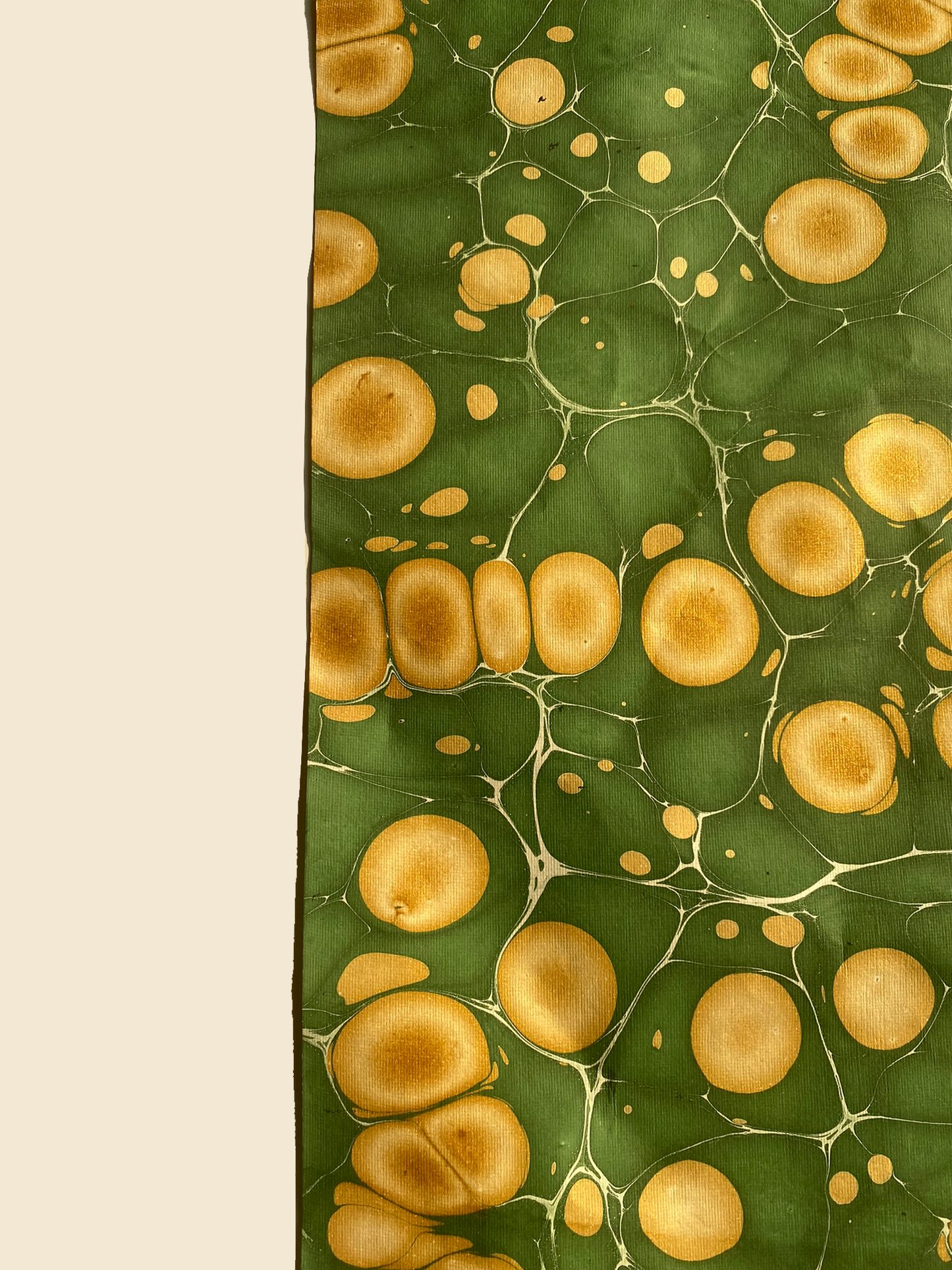 Green & Gold Marbled Paper