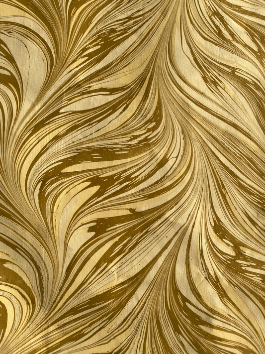 Gold & Beige Marbled Paper