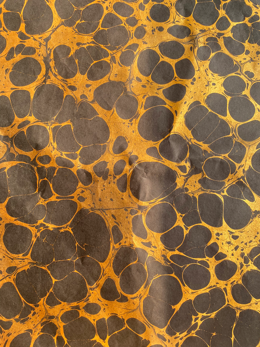 Gold & Black Marbled Paper