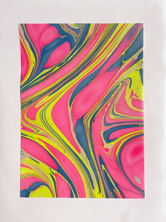 Neon Marbled Paper