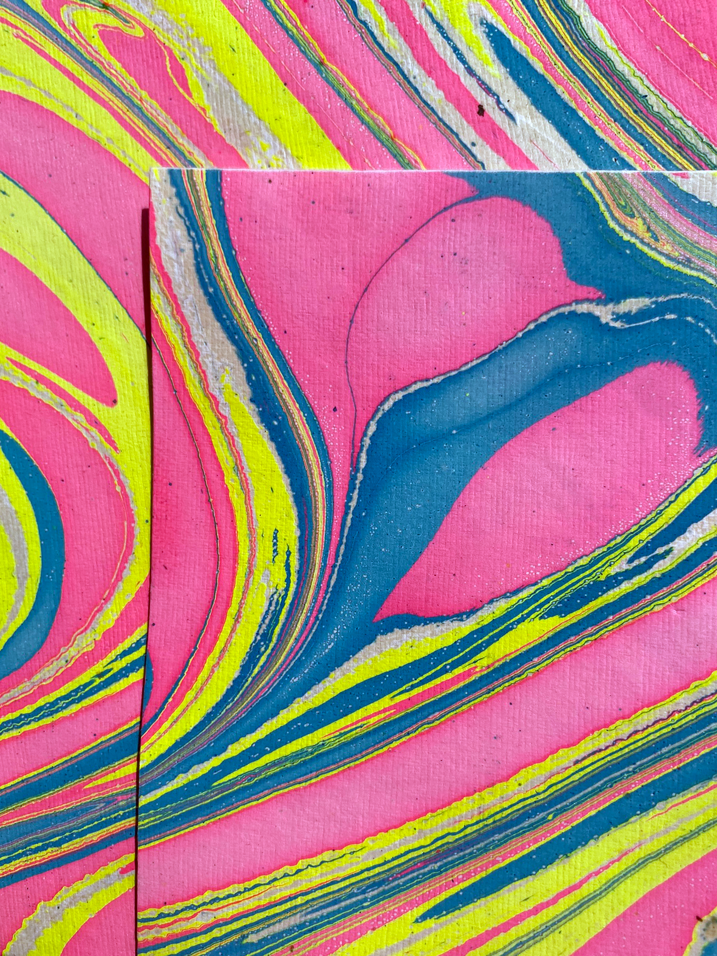 Neon Marbled Paper