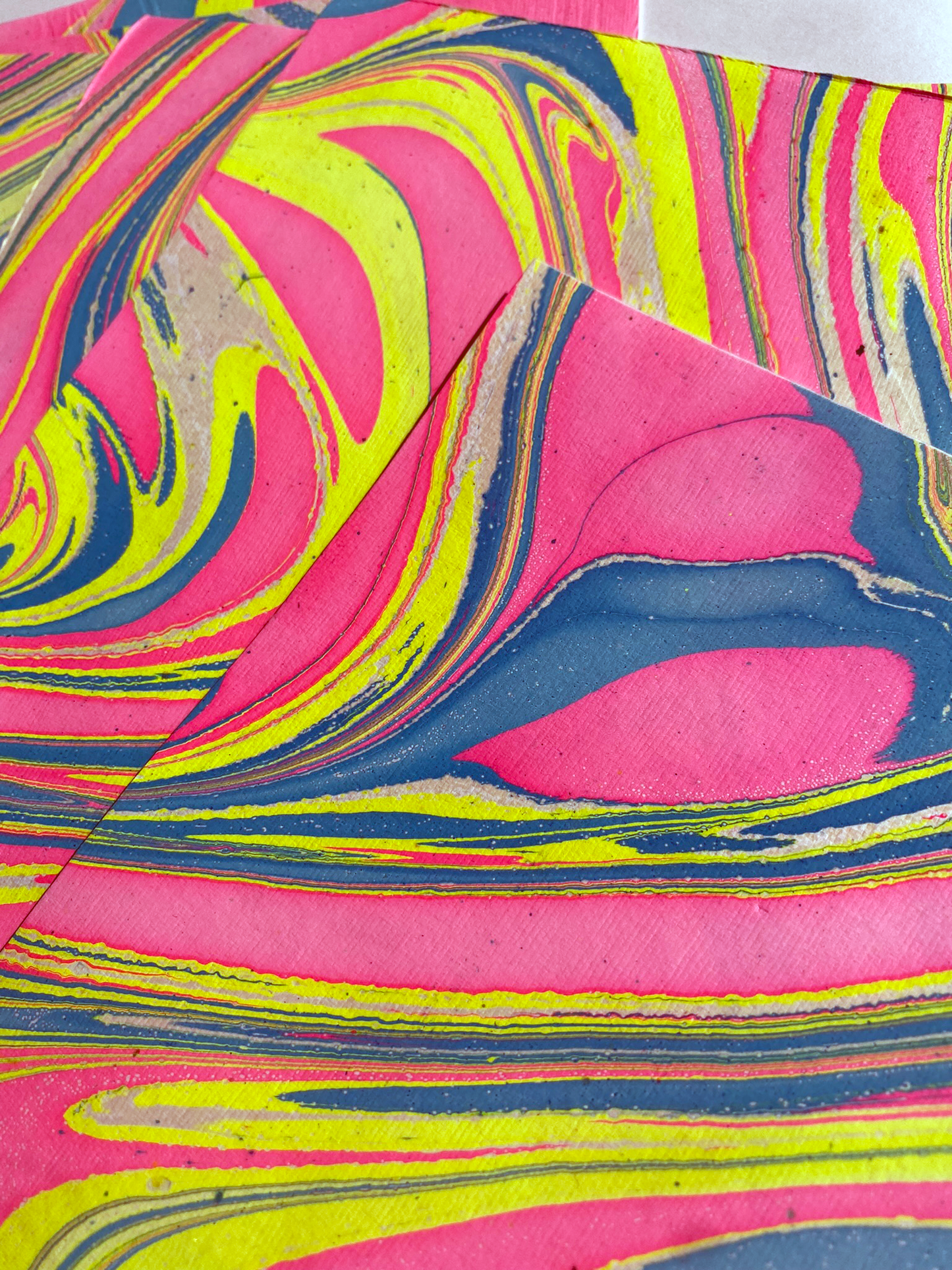 Neon Marbled Paper