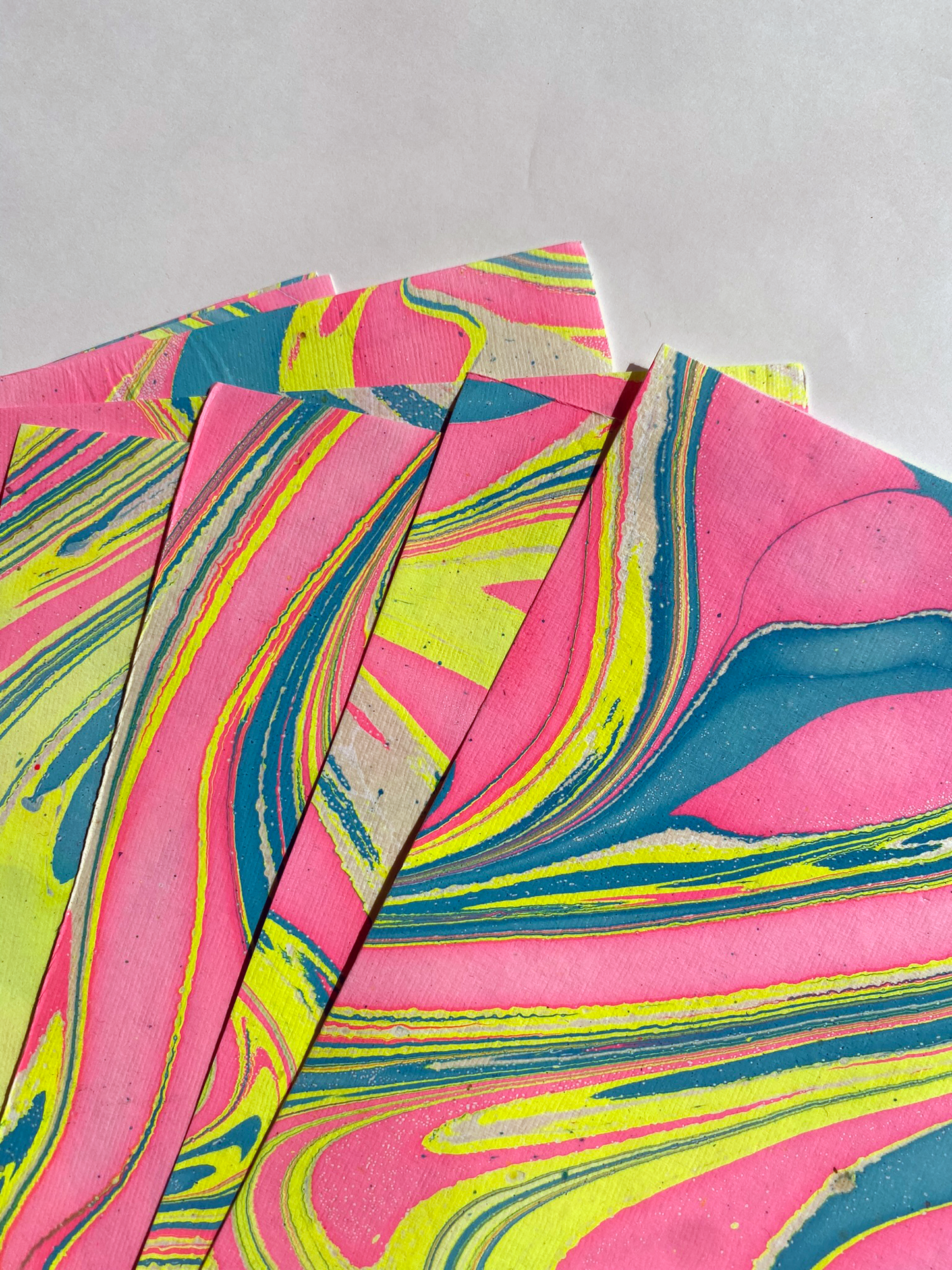 Neon Marbled Paper