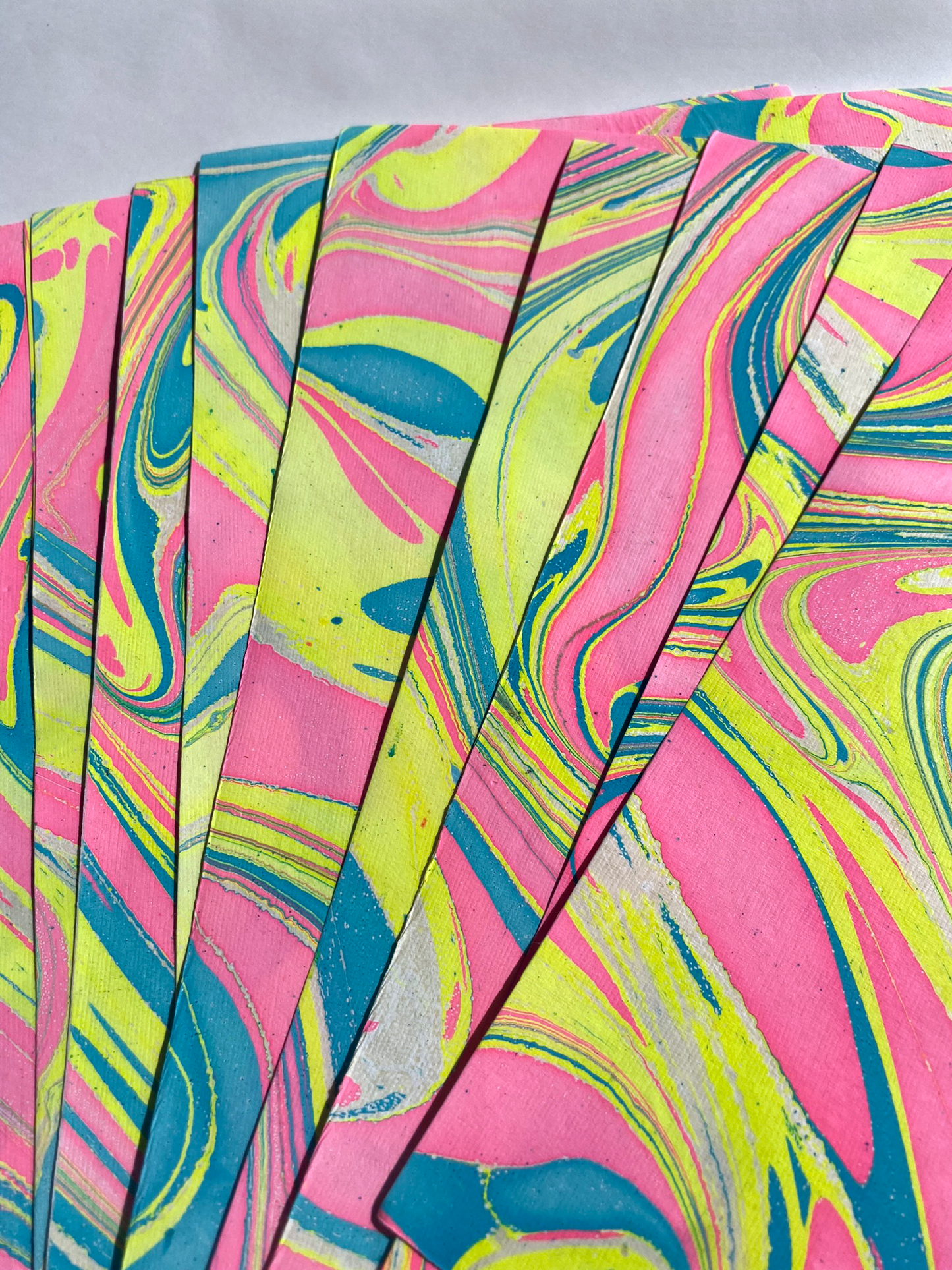 Neon Marbled Paper