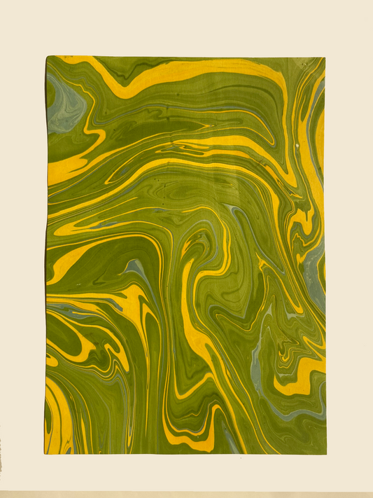 Yellow & Green Marble Paper