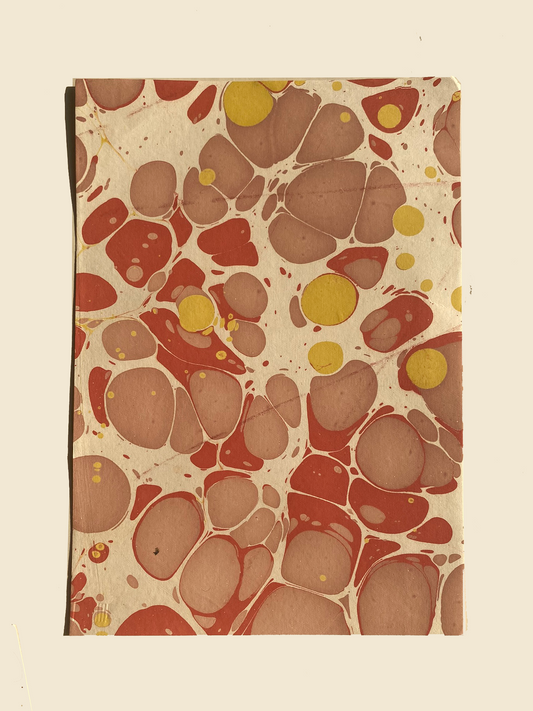 Red Pattern Marbled Paper