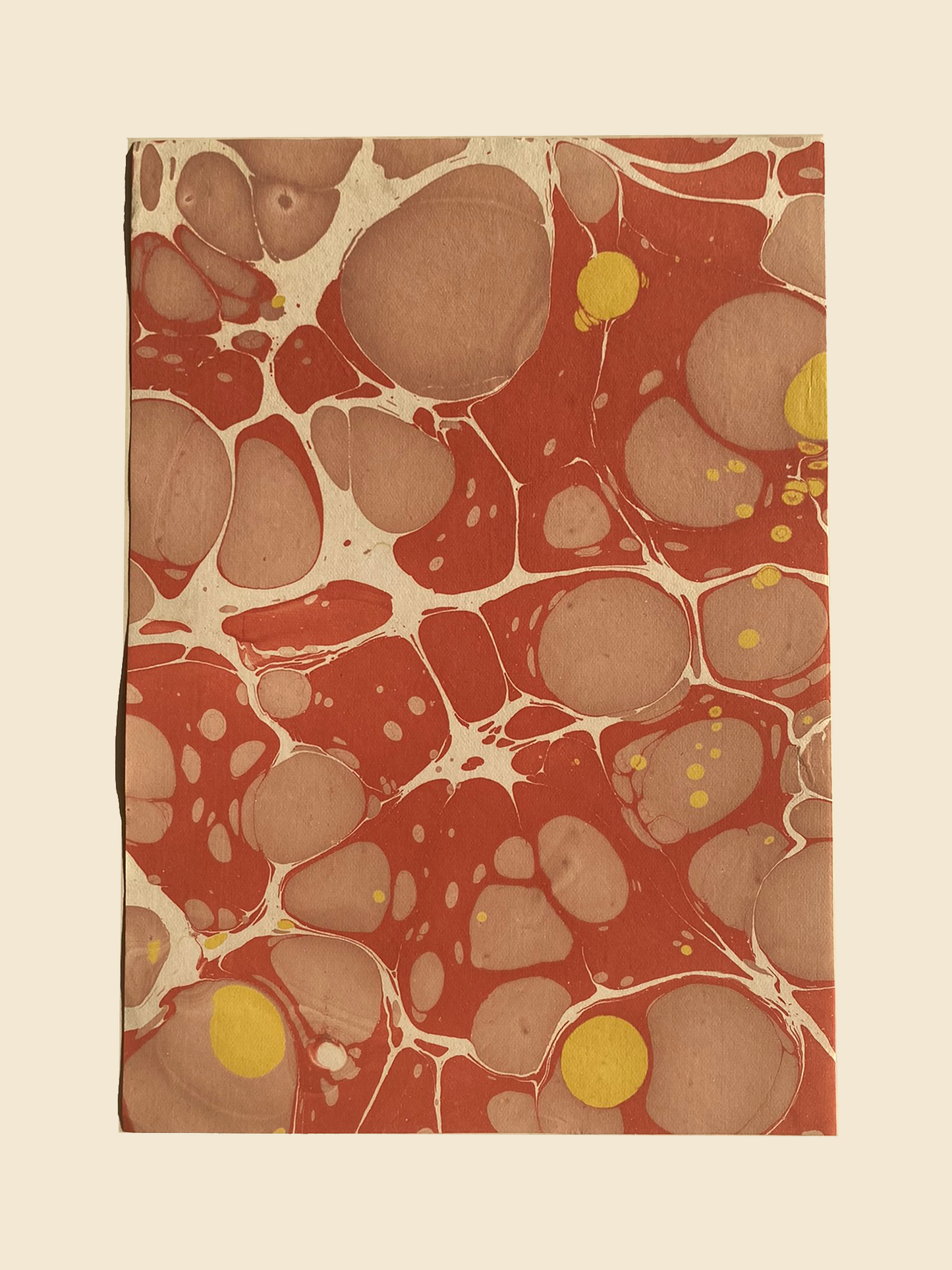 Red Pattern Marbled Paper
